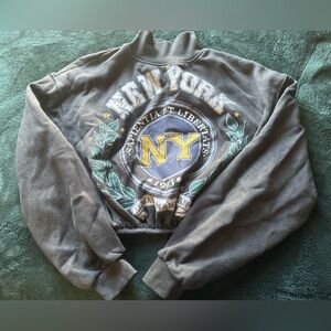 Gray New York Graphic Sweatshirt & Jogger Set